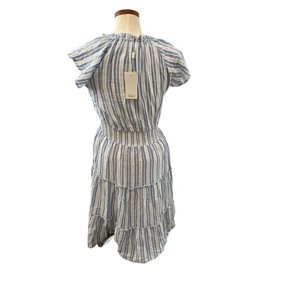 Rails Amellia New Haven Stripe Tiered Linen Blend Dress S - Picture 7 of 10